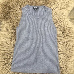 Lord & Taylor grey sleeveless knit top - size S